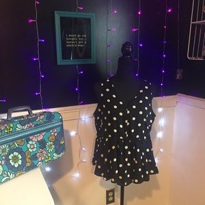 Torrid Peplum Polka Dot Sleeveless Blouse